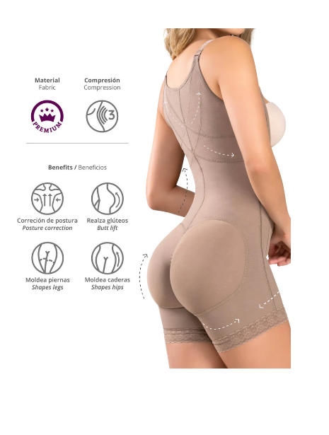 CYSM 435 - Braless Compression Bodysuit Boyshort